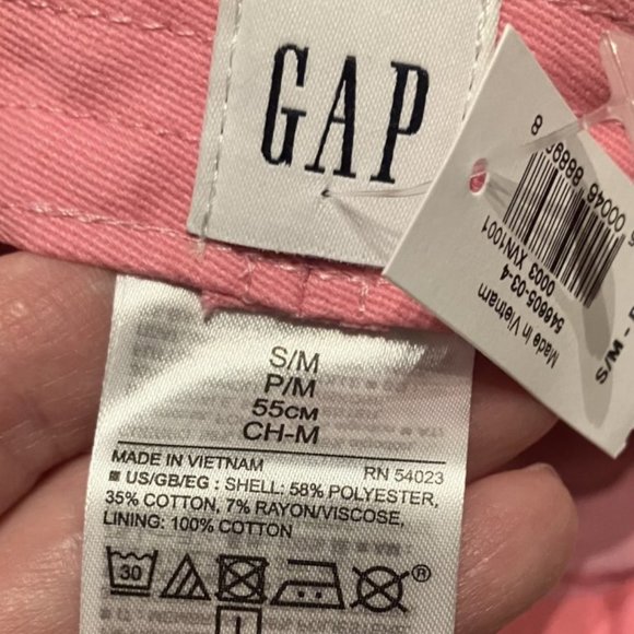GAP Textured Pink & White Stripe Bucket Hat - NWT - Picture 3 of 4